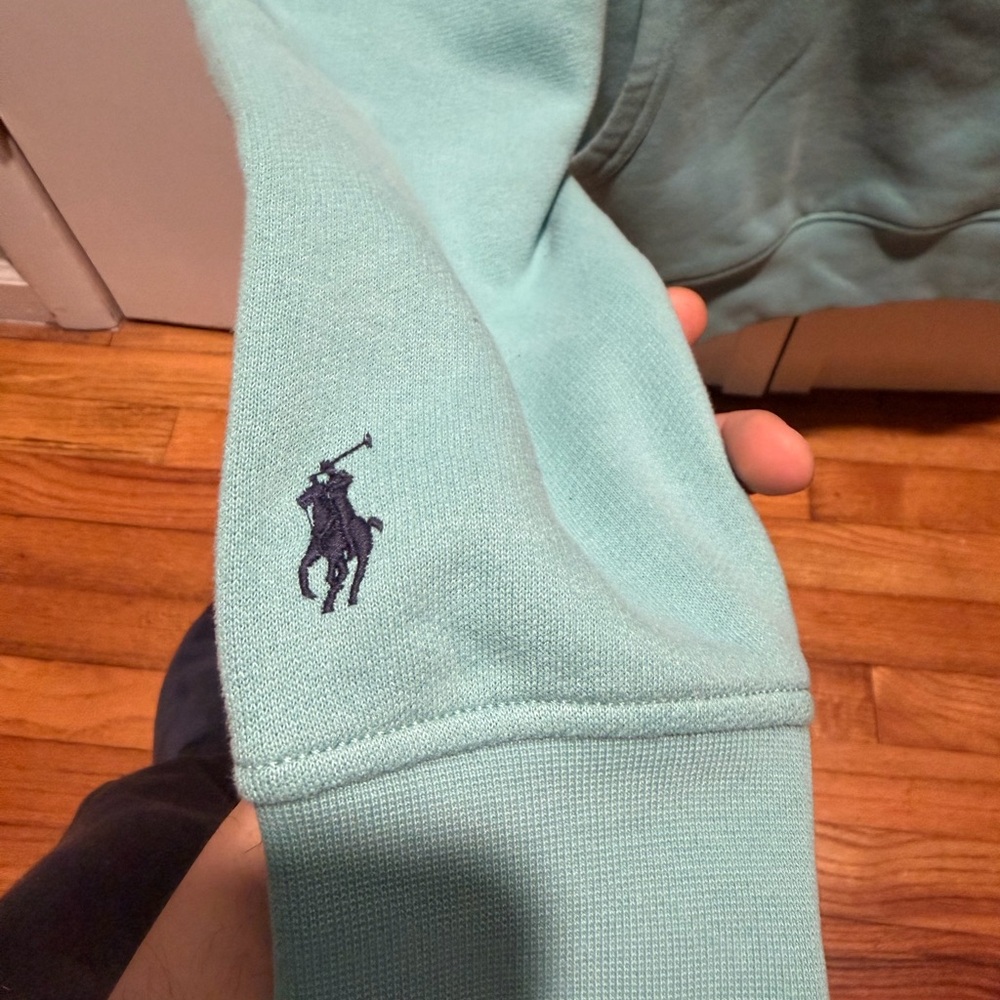 Polo by Ralph Lauren Men's Aqua Hoodie - Picture 5 of 5